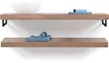 Looox Wooden Base Shelf Duo 140 Cm Eiken Old Grey Handdoekhouders Mz