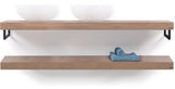 Looox Wooden Base Shelf Duo 160 Cm Eiken Old Grey Handdoekhouders Mat Zwa