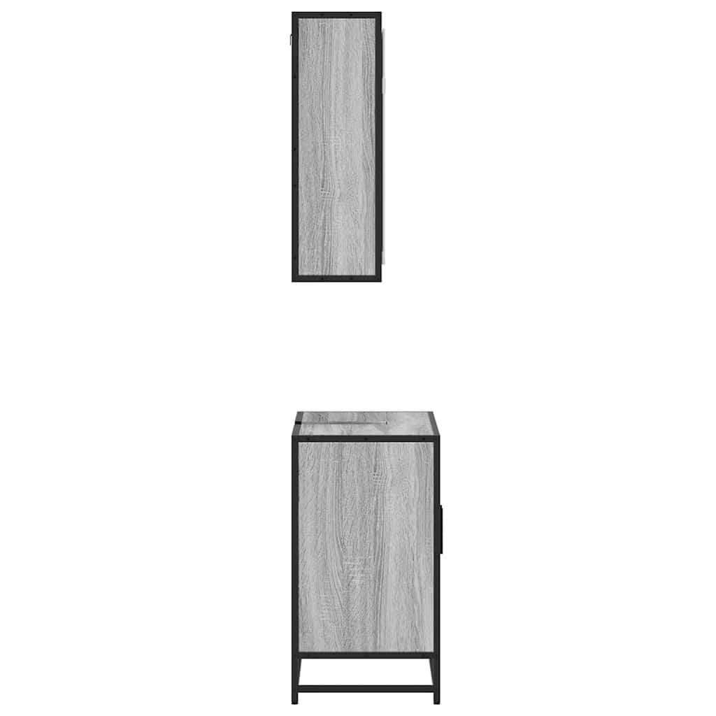 2-Delige Badkamermeubelset Bewerkt Hout Eikenkleur