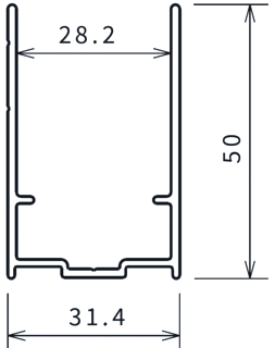 Novellini Verlengingsprofiel Young 2 H1984 Mm Chroom