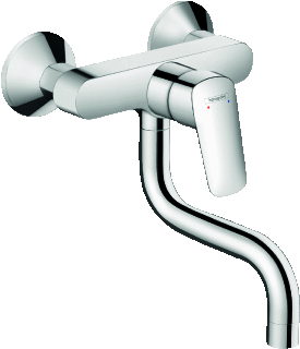 Hansgrohe Hg Kitchen Mixer Logis M31 Wall Mounted Lowspout 1Jet Chrome