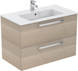 Ideal Standard Tiempo Wastafelmeubel 800X440X550Mm Met 2 Laden Softclose Zand Eiken