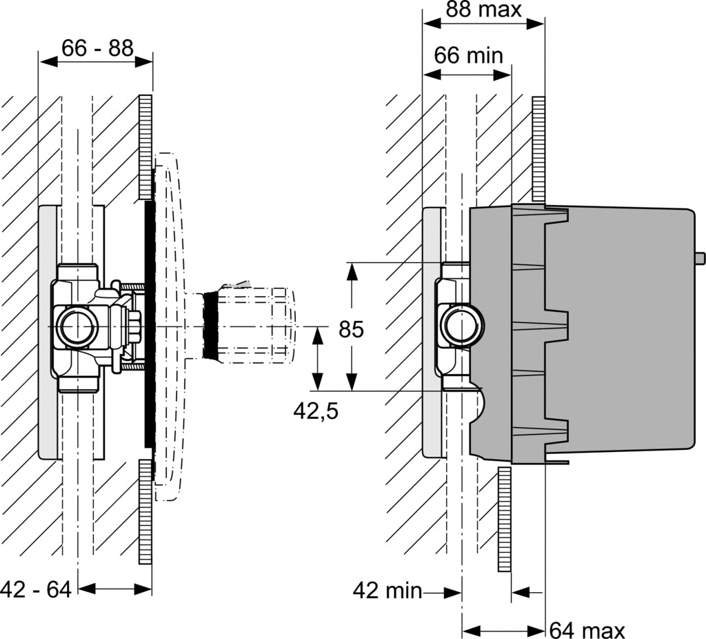 Ideal Standard Inbouwdeel G1/2&quot; Voor Centrale Thermostaat