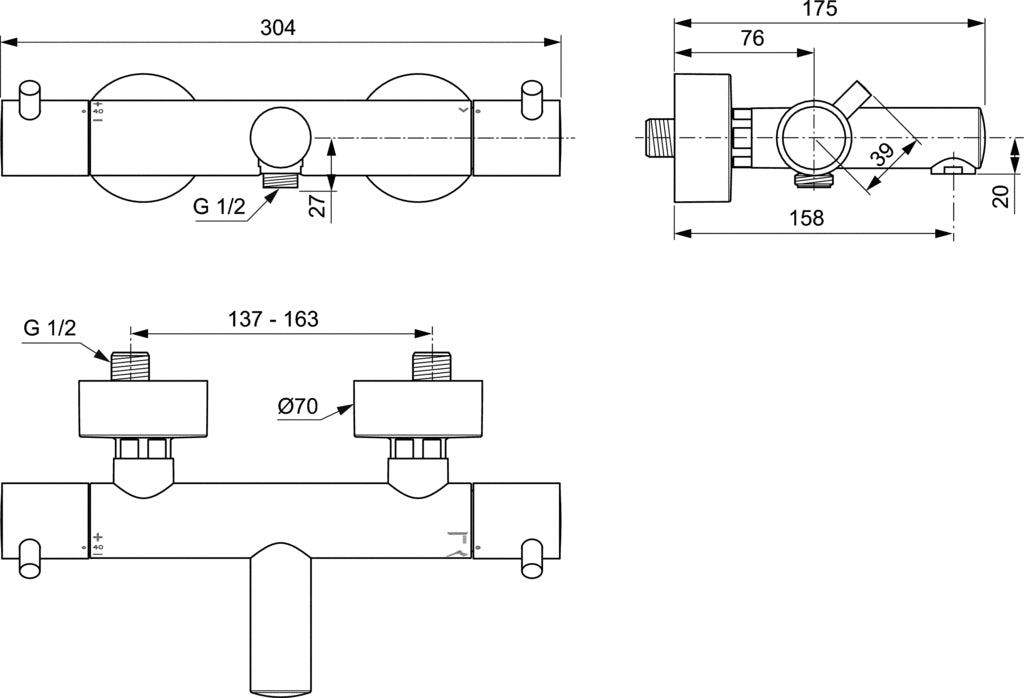 Ideal Standard Ceratherm Badmengkraan (Opbouw)