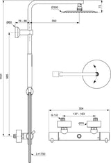 Ideal Standard Ceratherm T125 Douchesysteem Met Pengrepen Chroom