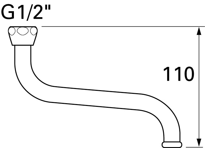 Venlo Draaibare S-Uitloop 1/2&quot; Voorsprong 13Cm Chroom