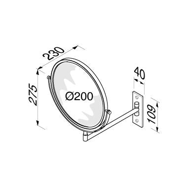 Geesa Mirror Scheerspiegel Rond Zwart - 1-Armig Normaal En 3X Vergrotend