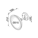 Geesa Mirror Scheerspiegel Rond Chroom - Met Led Verl. 2-Arm 3X Vergr.