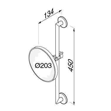 Geesa Mirror Scheerspiegel Op Stang Rond Chroom - 3X Vergrotend