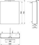 Emco Mee Spiegelkast Led Opbouw 1 Deur R/L 600Mm