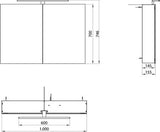 Emco Mee Spiegelkast Led Opbouw 2 Deuren 1000Mm