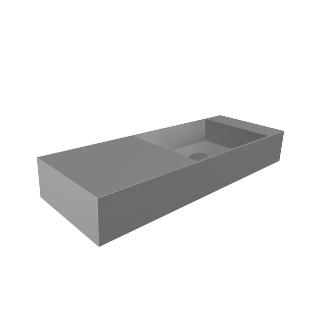 Xenz Coco  Toiletwastafel 75X27 Cm, Keramisch Grijs Mat/Cement, Zonder Kraangat