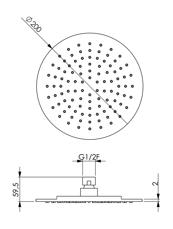 Xenz Regendouche 20 Voor Set Pvd Coating Grafiet Geborsteld (=7576-Gg)